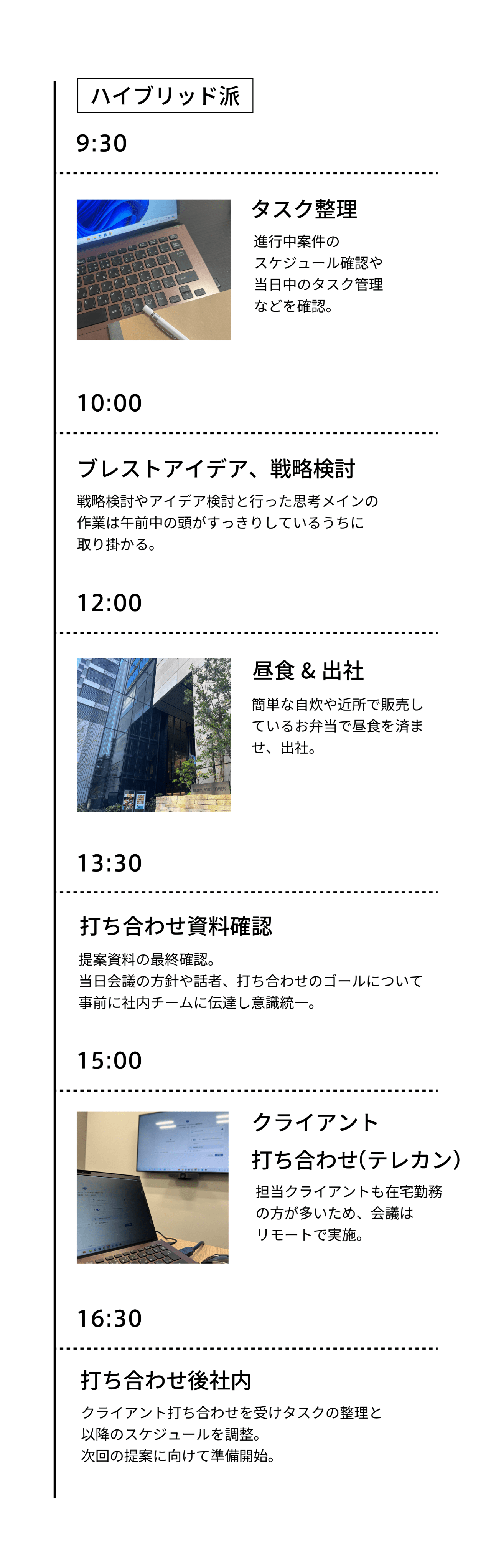 一日のスケジュール