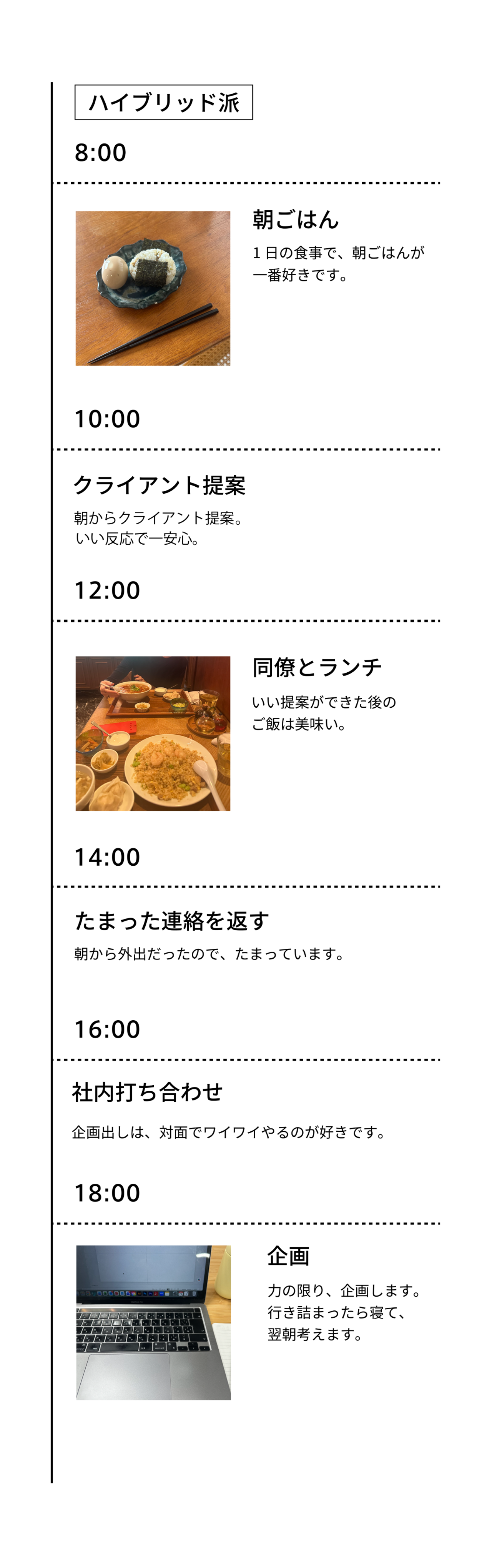 一日のスケジュール